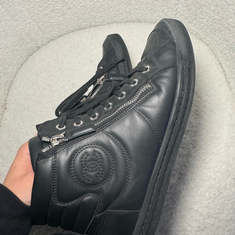 Chanel Black High-Top Sneakers with Zipper Detail 38.5 - Picture 8 of 8